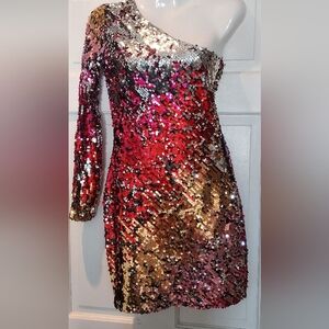 Banjul Black and Red Sequin Top